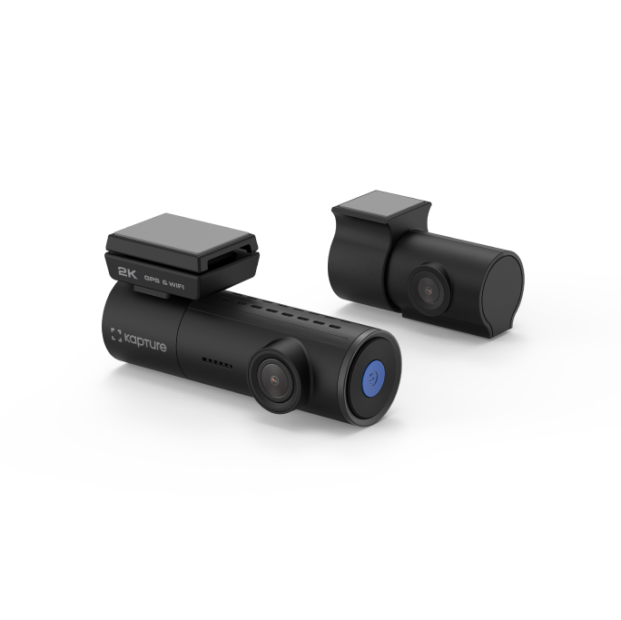 2K Front and Full-HD Rear Dash Camera with Wi-Fi and GPS Logger
