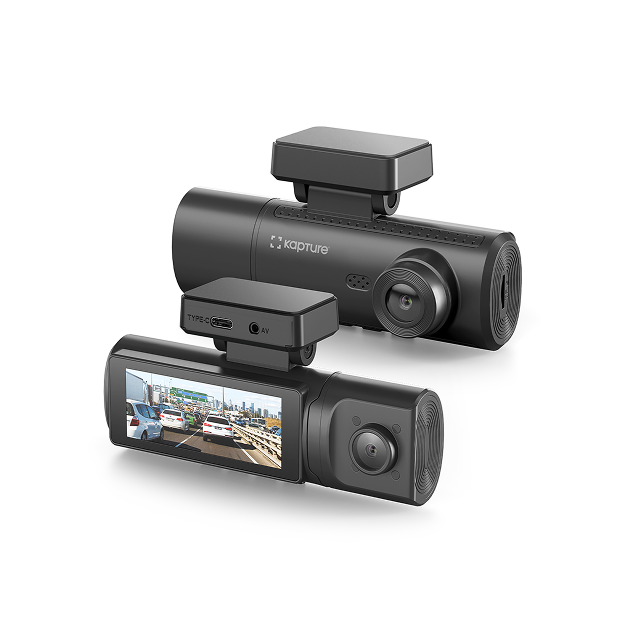 Dash Cam with front, rear & day/night cabin recording