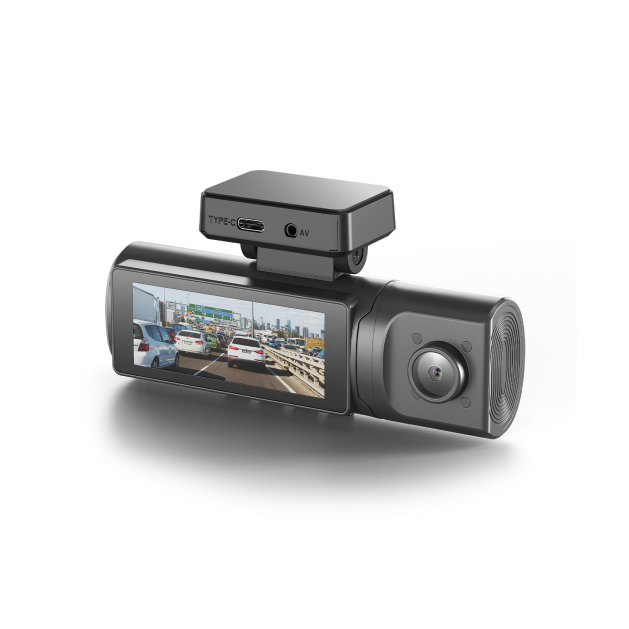 Dash Cam with front, rear & day/night cabin recording