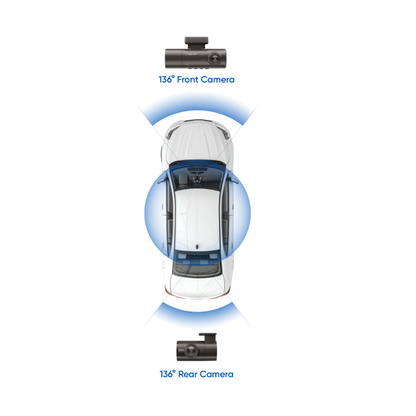 Dash Cam with front, rear & day/night cabin recording