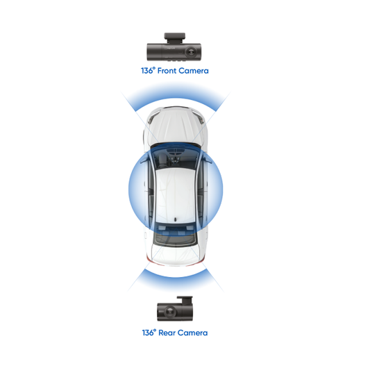 Dash Cam with front, rear & day/night cabin recording
